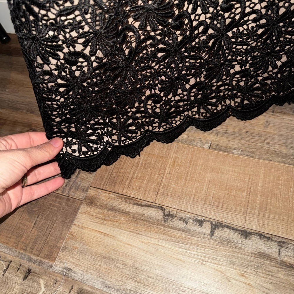 Jill Stuart Black Lace Overly Square Neck Sleeveless Formal Maxi Gown Size 8 NEW - Picture 8 of 11